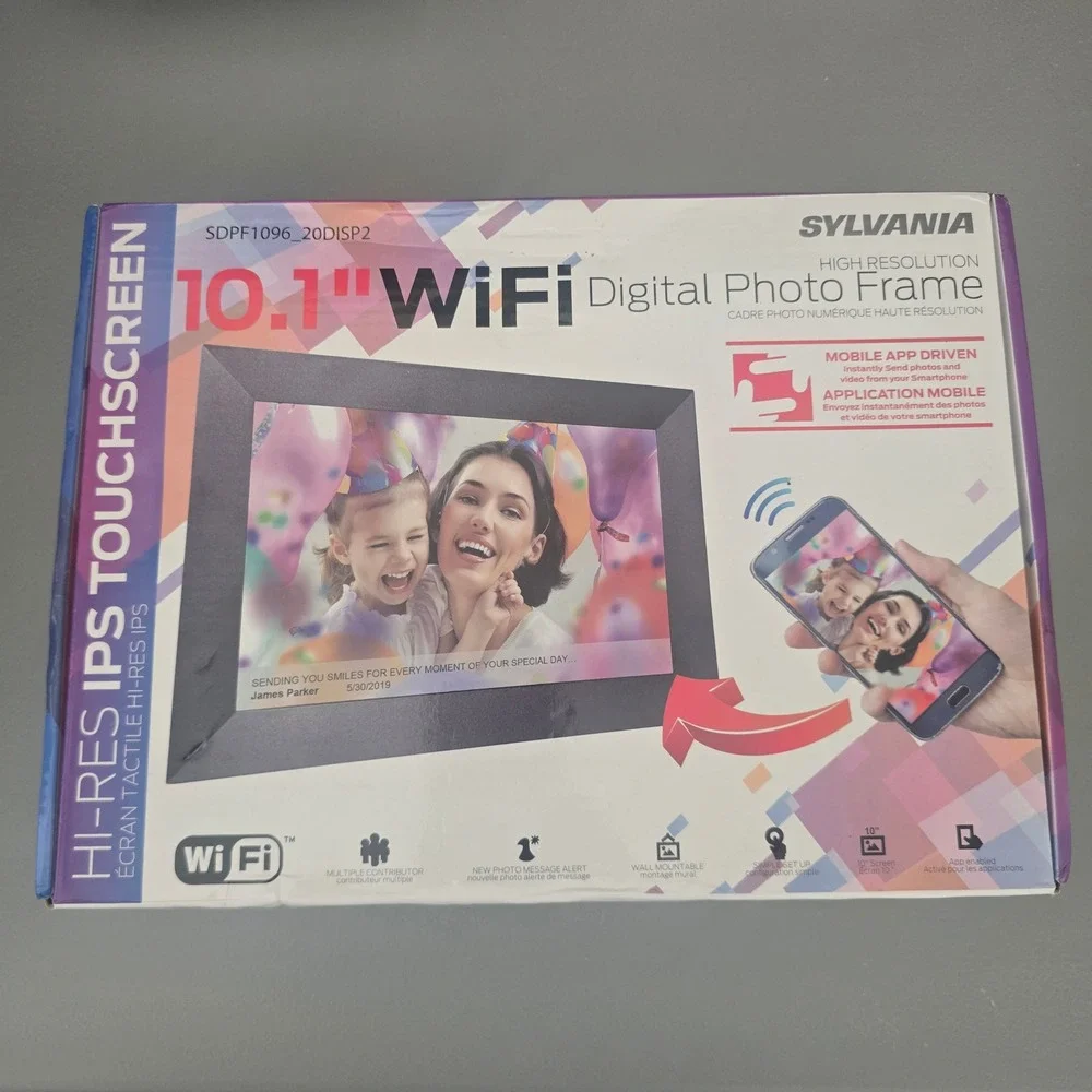 Sylvania 10.1 WiFi Digital Photo Frame IPS Touchscreen Black SDPF1096_20DISP2